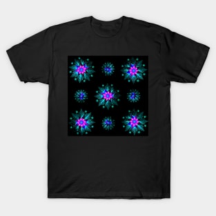 Coloured Stars on Black T-Shirt